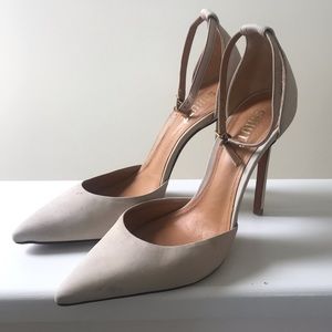 Schutz Nude Pointed Stilettos - Suede